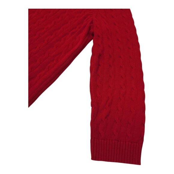 Lauren Ralph Lauren Red Cable Knit Sweater 3X 100% Cotton Womens Tunic Style - Picture 11 of 13